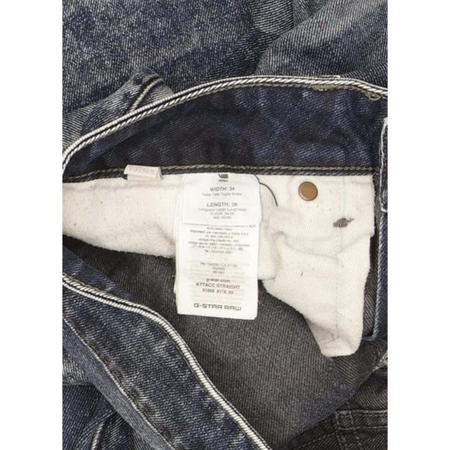 G-Star Attacc Men Blue Straight Regular Jeans W34 L34