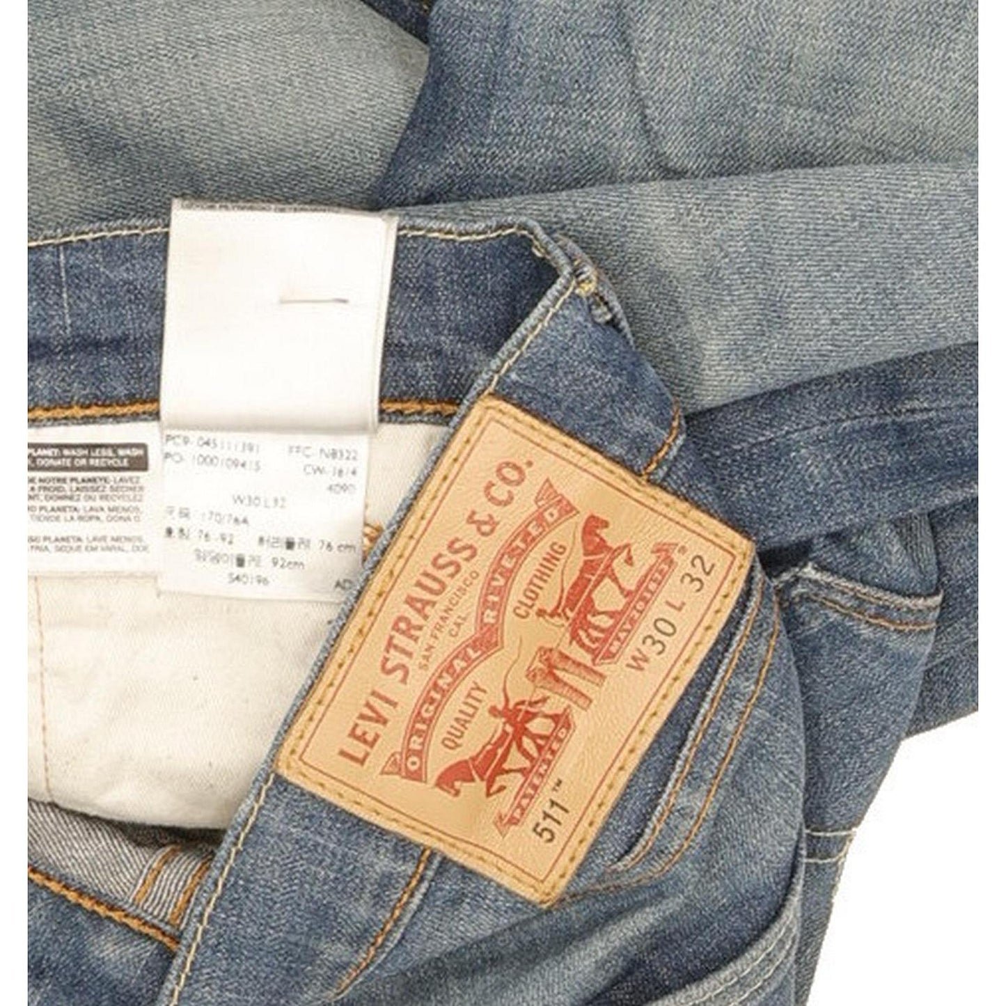 Levi's 511 Men Blue Straight Slim Stretch Jeans W30 L32