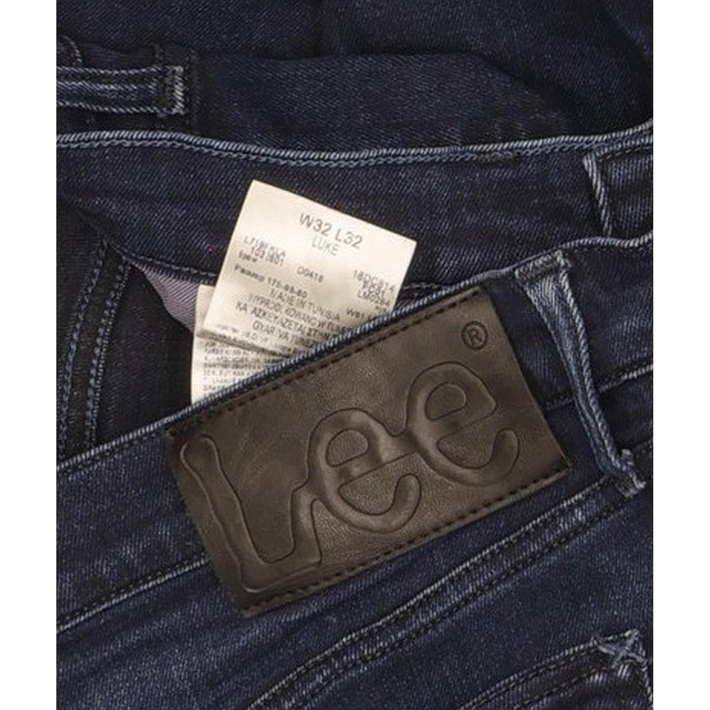 Lee Luke Men Navy Skinny Slim Stretch Jeans W32 L31