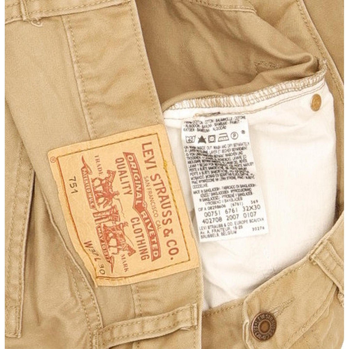 Levi's 751 Men Beige Straight Regular Jeans W32 L29