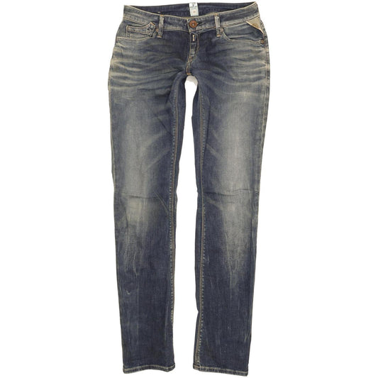 Replay Rockxanne Women Blue Straight Slim Stretch Jeans W28 L32