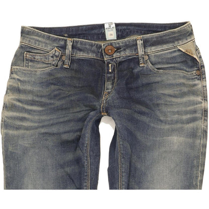 Replay Rockxanne Women Blue Straight Slim Stretch Jeans W28 L32