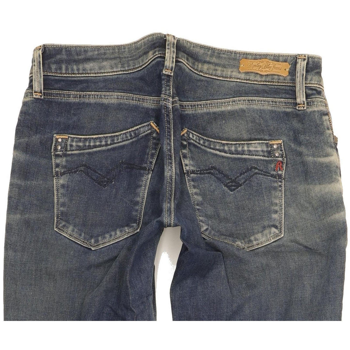 Replay Rockxanne Women Blue Straight Slim Stretch Jeans W28 L32