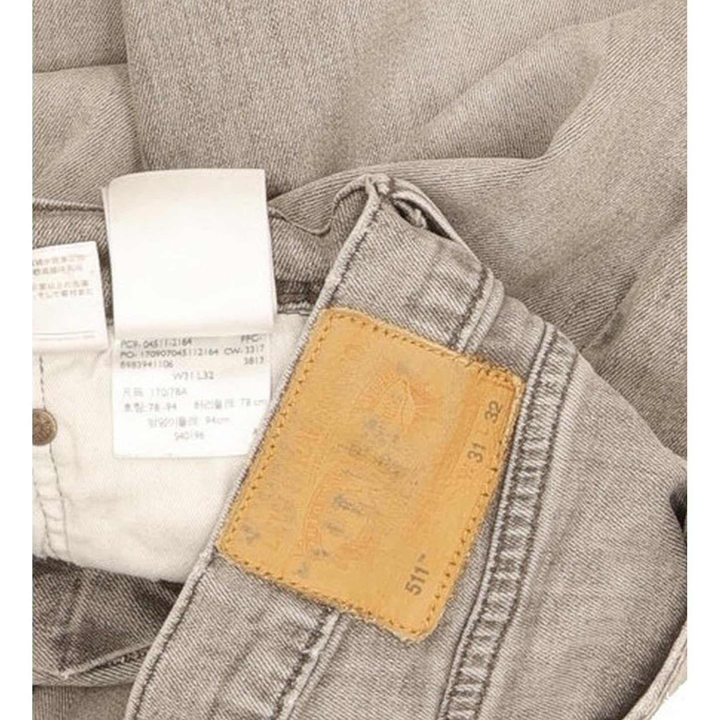 Levi's 511 Men Grey Straight Slim Stretch Jeans W31 L31