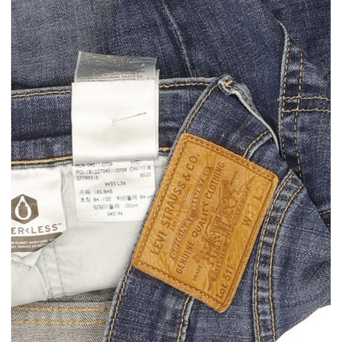 Levi's 511 Men Blue Straight Slim Stretch Jeans W33 L35