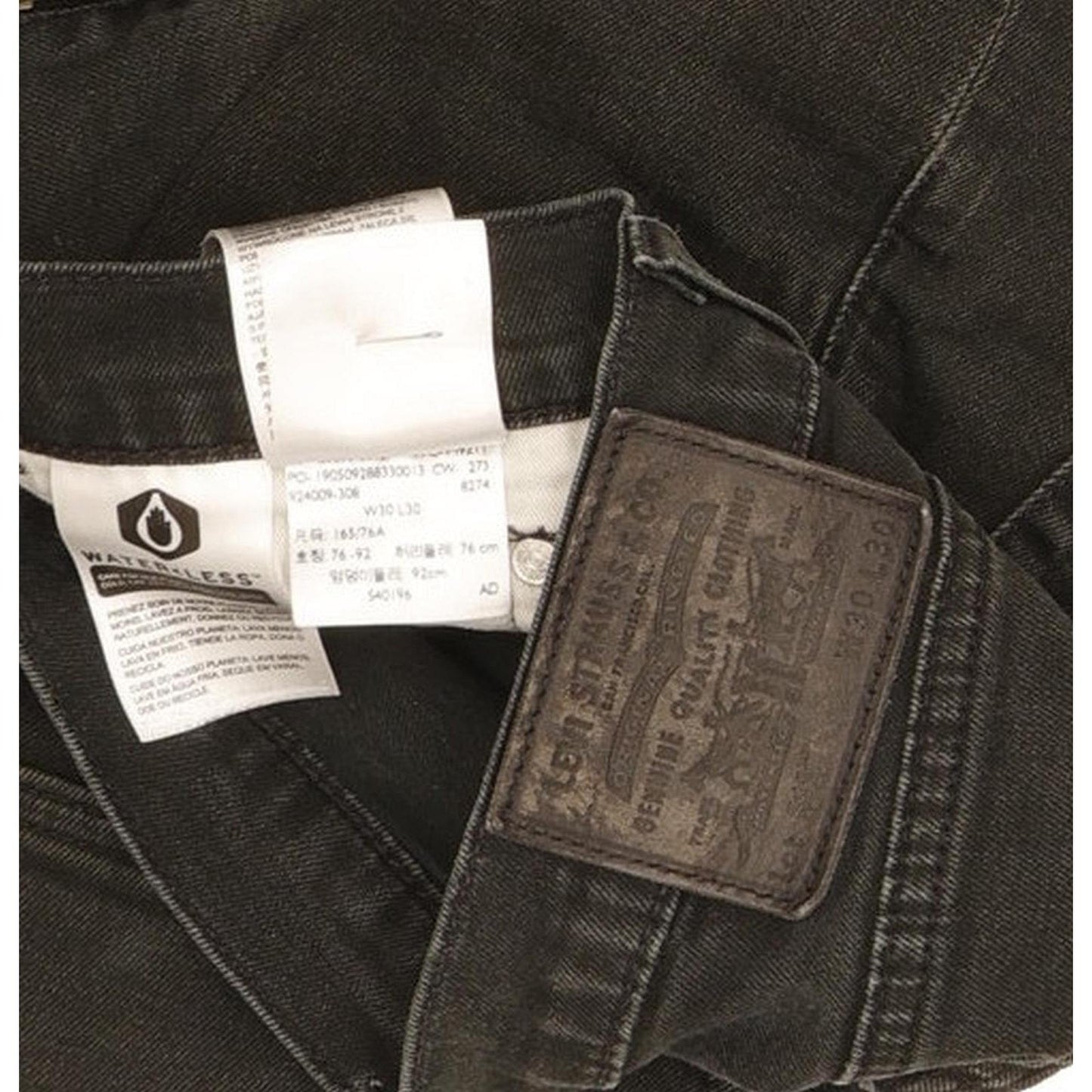 Levi's 512 Men Black Tapered Slim Stretch Jeans W30 L28