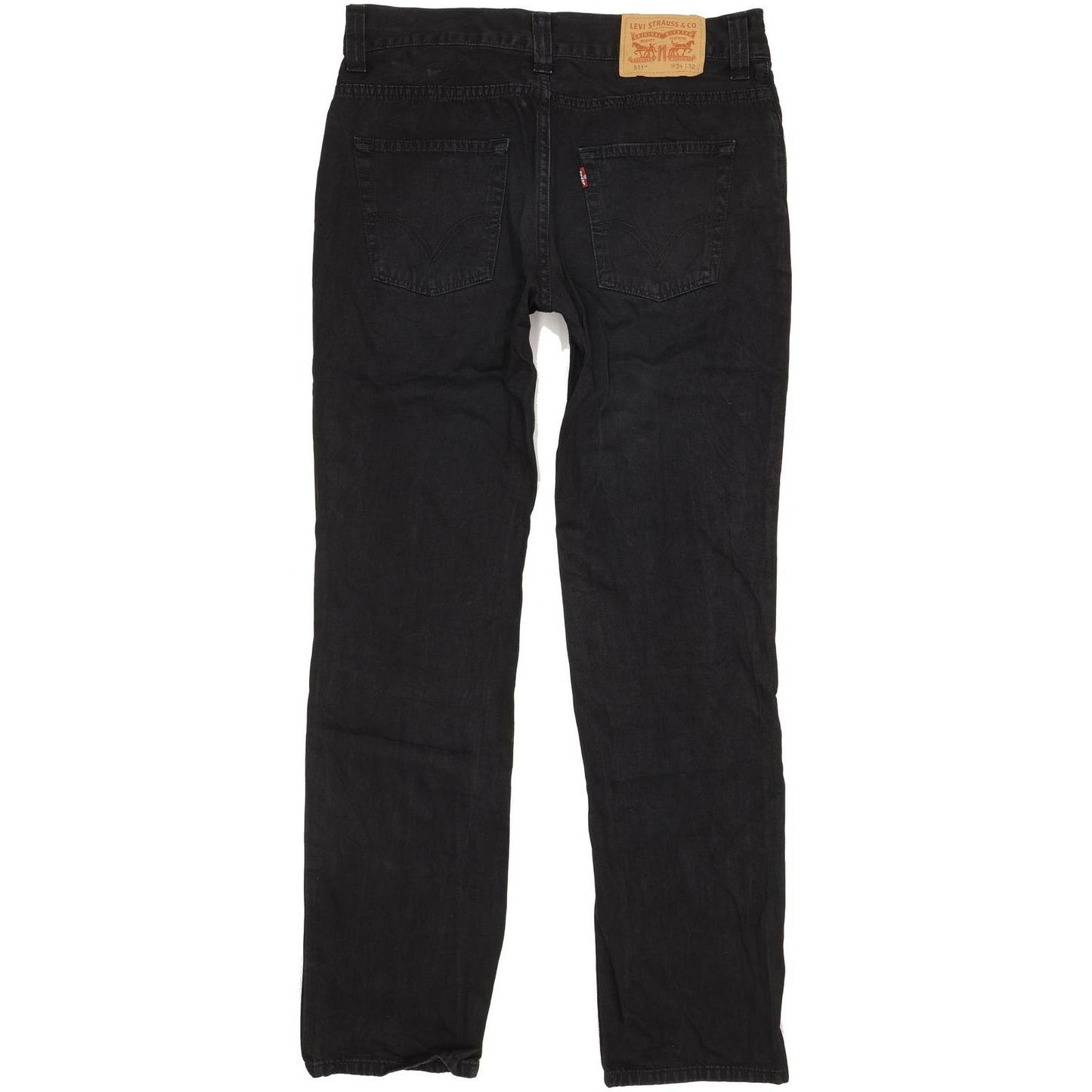 Levi's 511 Men Black Straight Slim Stretch Jeans W34 L32