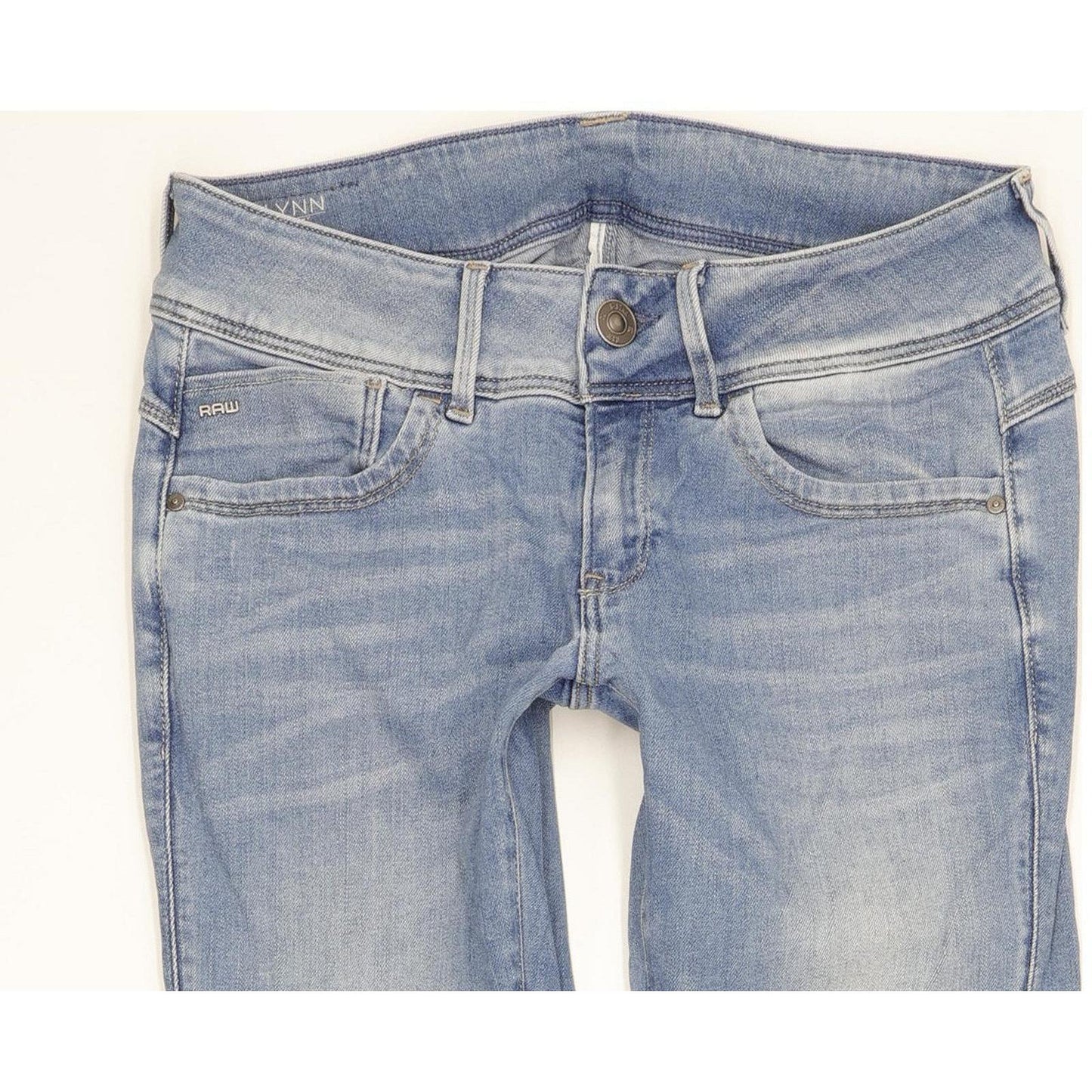 G-Star Lynn Mid Women Blue Skinny Slim Stretch Jeans W28 L30