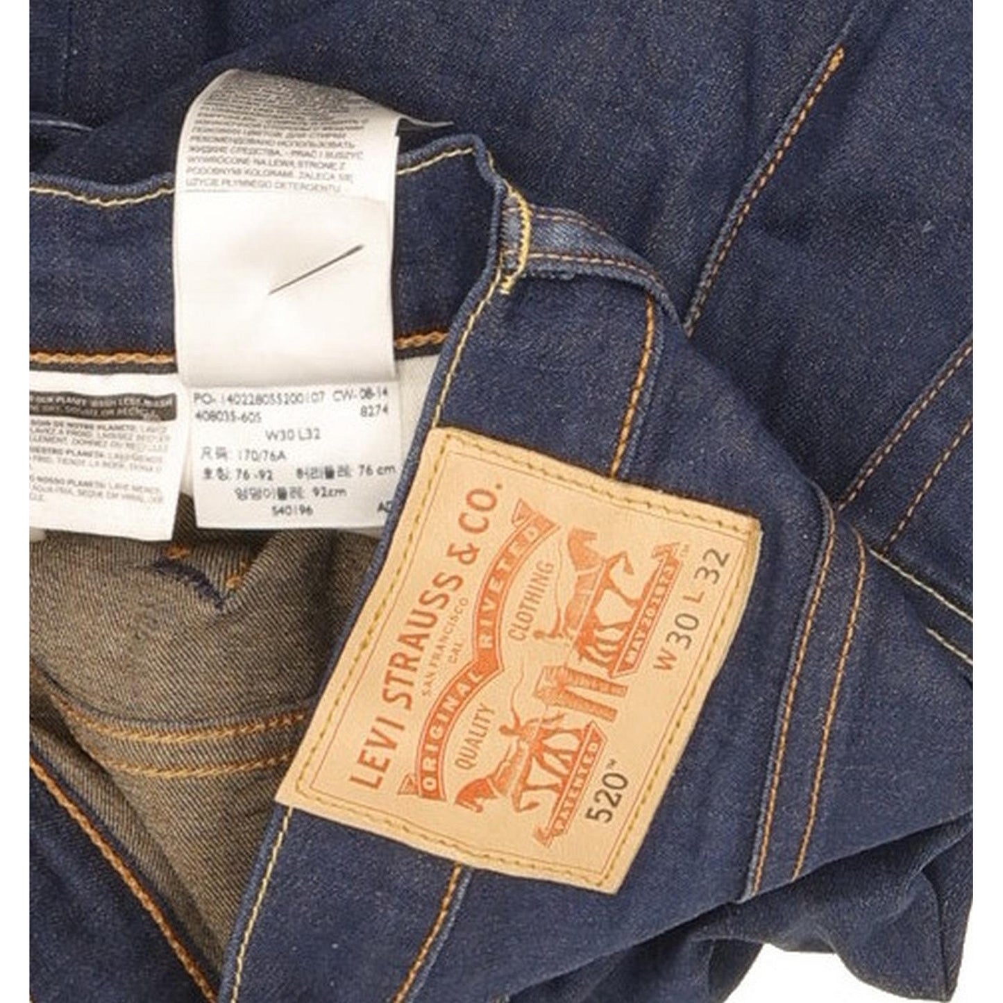 Levi's 520 Men Blue Tapered Regular Stretch Jeans W30 L29