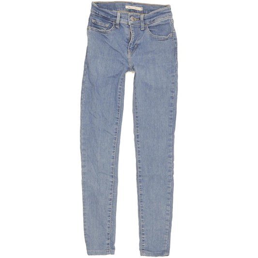 Levi's 710 Super Women Blue Skinny Slim Stretch Jeans W24 L27