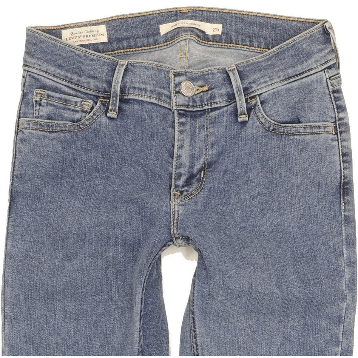 Levi's 710 Super Women Blue Skinny Slim Stretch Jeans W25 L28