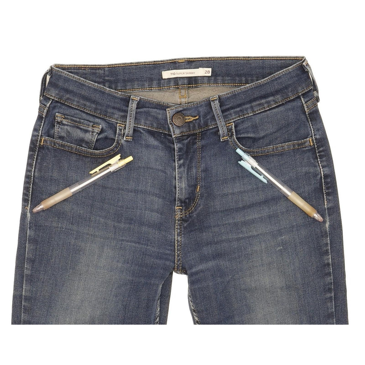 Levi's 710 Super Women Blue Skinny Slim Stretch Jeans W28 L31