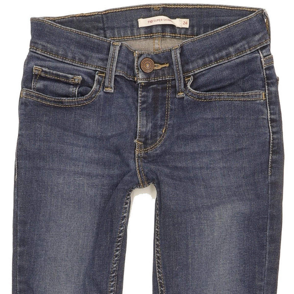 Levi's 710 Super Women Blue Skinny Slim Stretch Jeans W24 L31