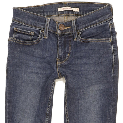 Levi's 710 Super Women Blue Skinny Slim Stretch Jeans W24 L31