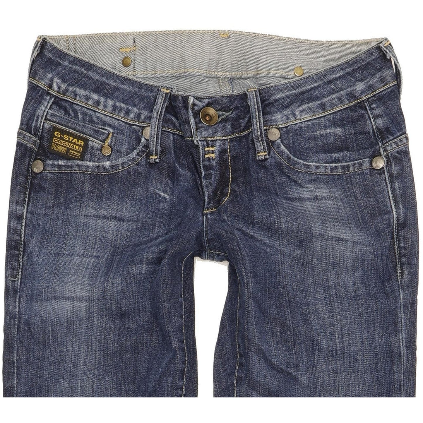 G-Star Women Blue Straight Slim Stretch Jeans W26 L29