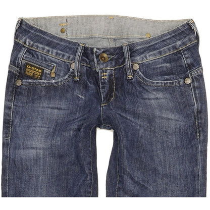 G-Star Women Blue Straight Slim Stretch Jeans W26 L29
