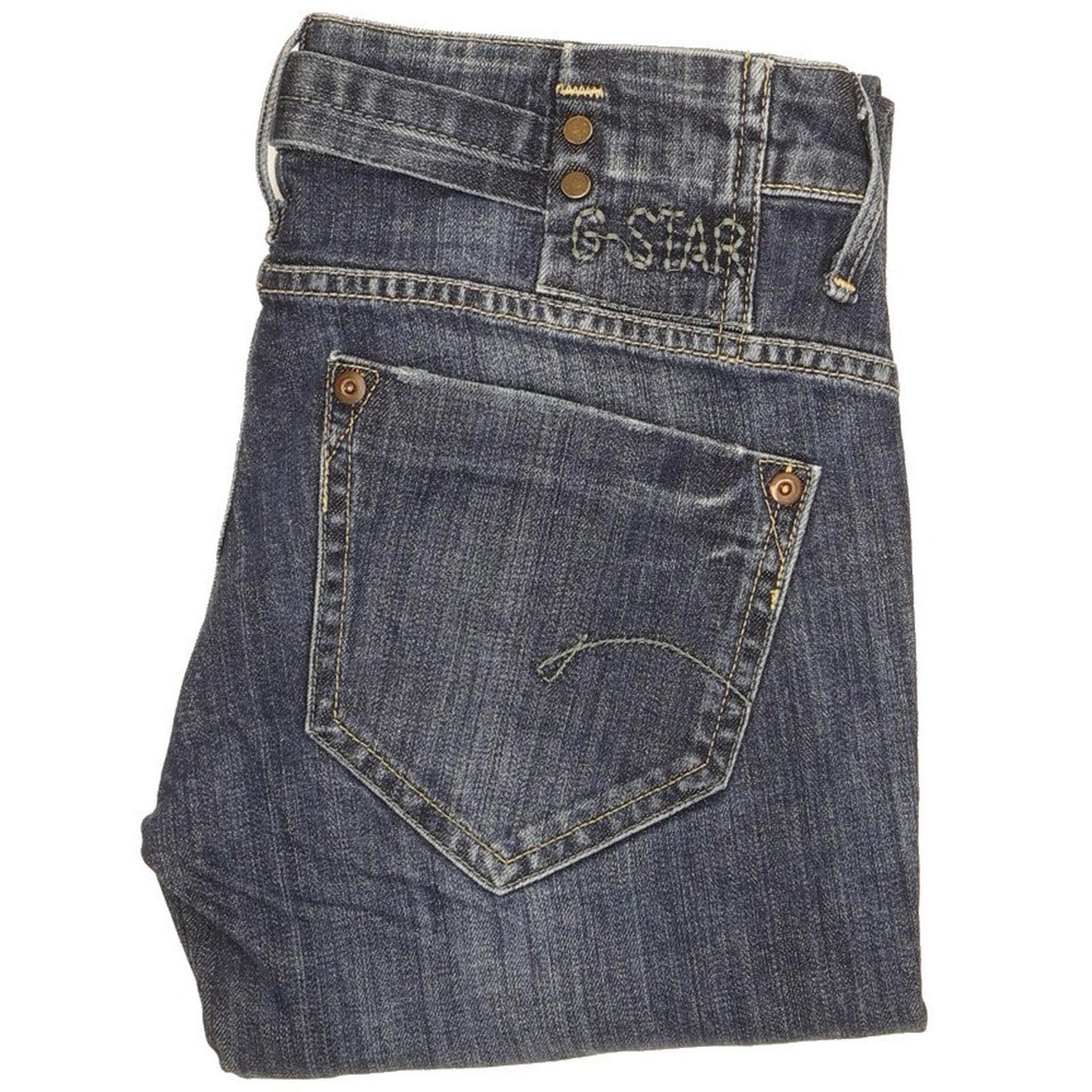 G-Star Women Blue Straight Slim Stretch Jeans W26 L29