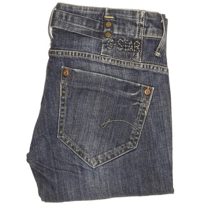 G-Star Women Blue Straight Slim Stretch Jeans W26 L29