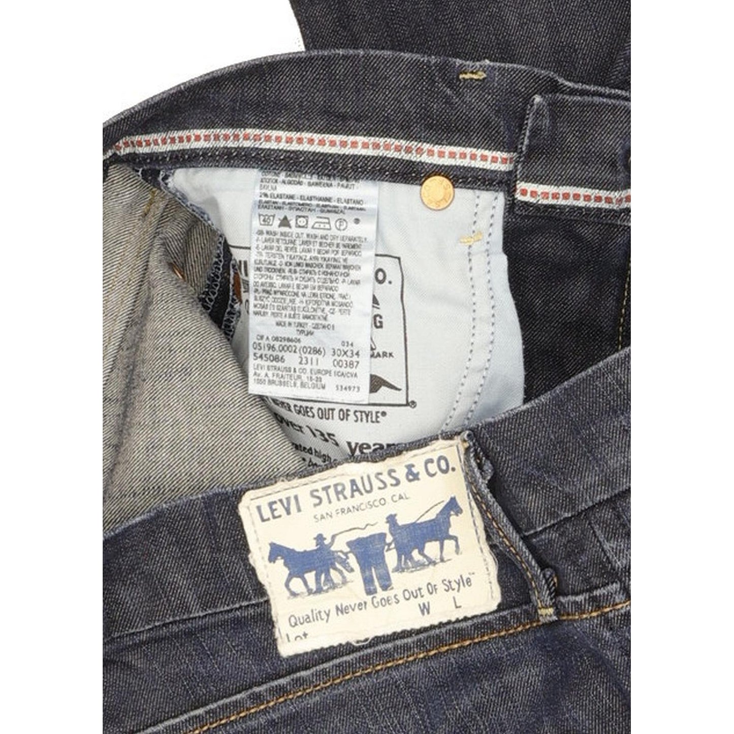 Levi's 519 Men Blue Straight Slim Stretch Jeans W30 L34