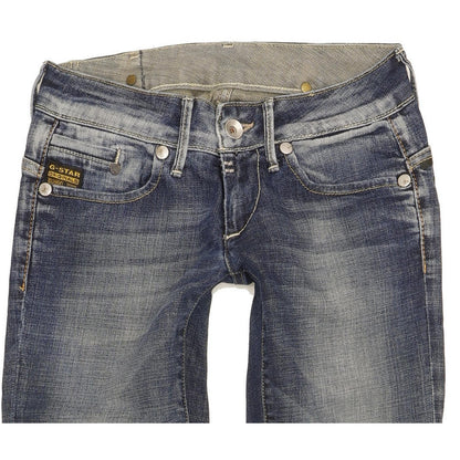 G-Star Midge Lia Women Blue Straight Slim Stretch Jeans W26 L32