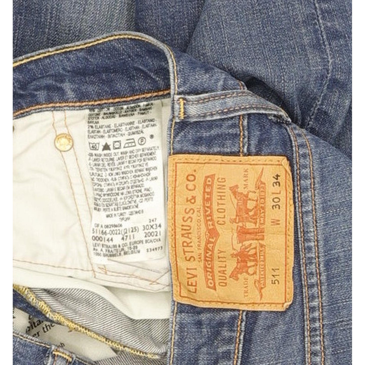 Levi's 511 Men Blue Straight Slim Stretch Jeans W30 L33