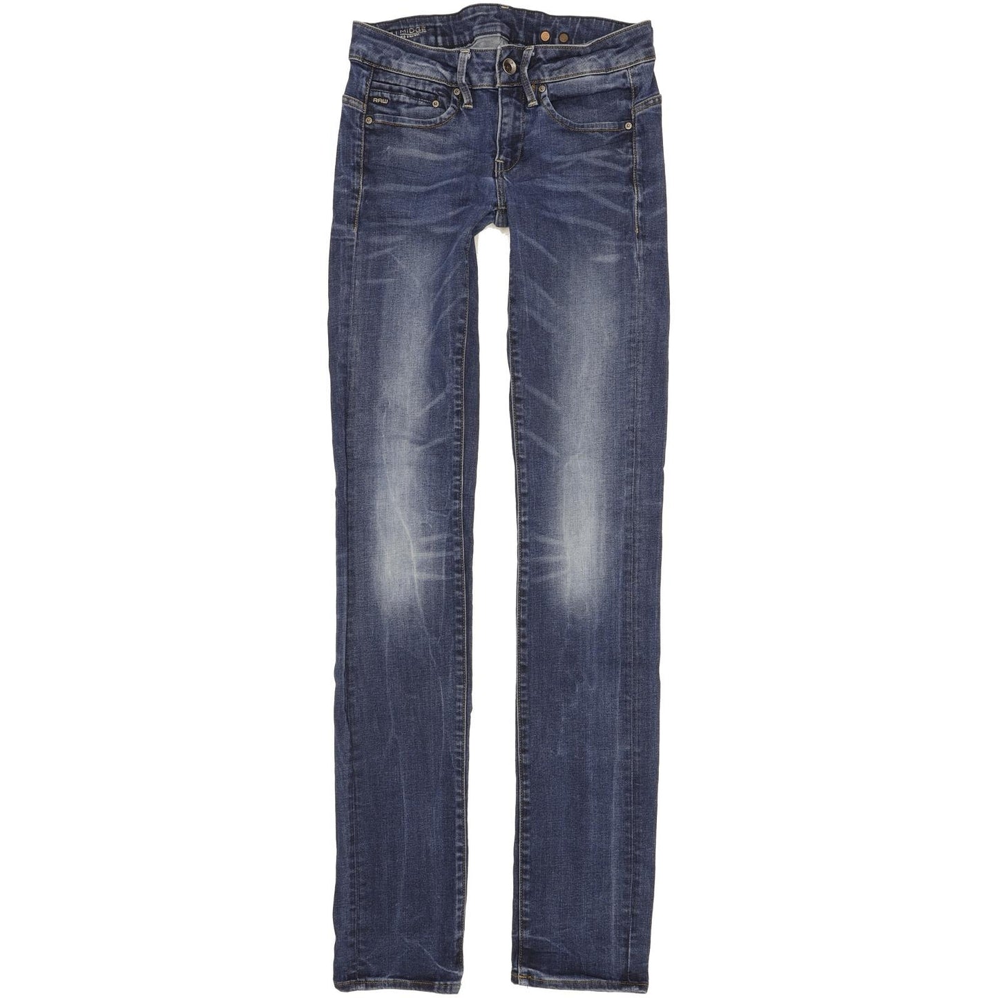 G-Star Midge Mid Women Blue Straight Slim Stretch Jeans W24 L34