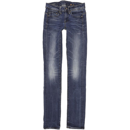 G-Star Midge Mid Women Blue Straight Slim Stretch Jeans W24 L34