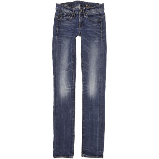 G-Star Midge Mid Women Blue Straight Slim Stretch Jeans W24 L34