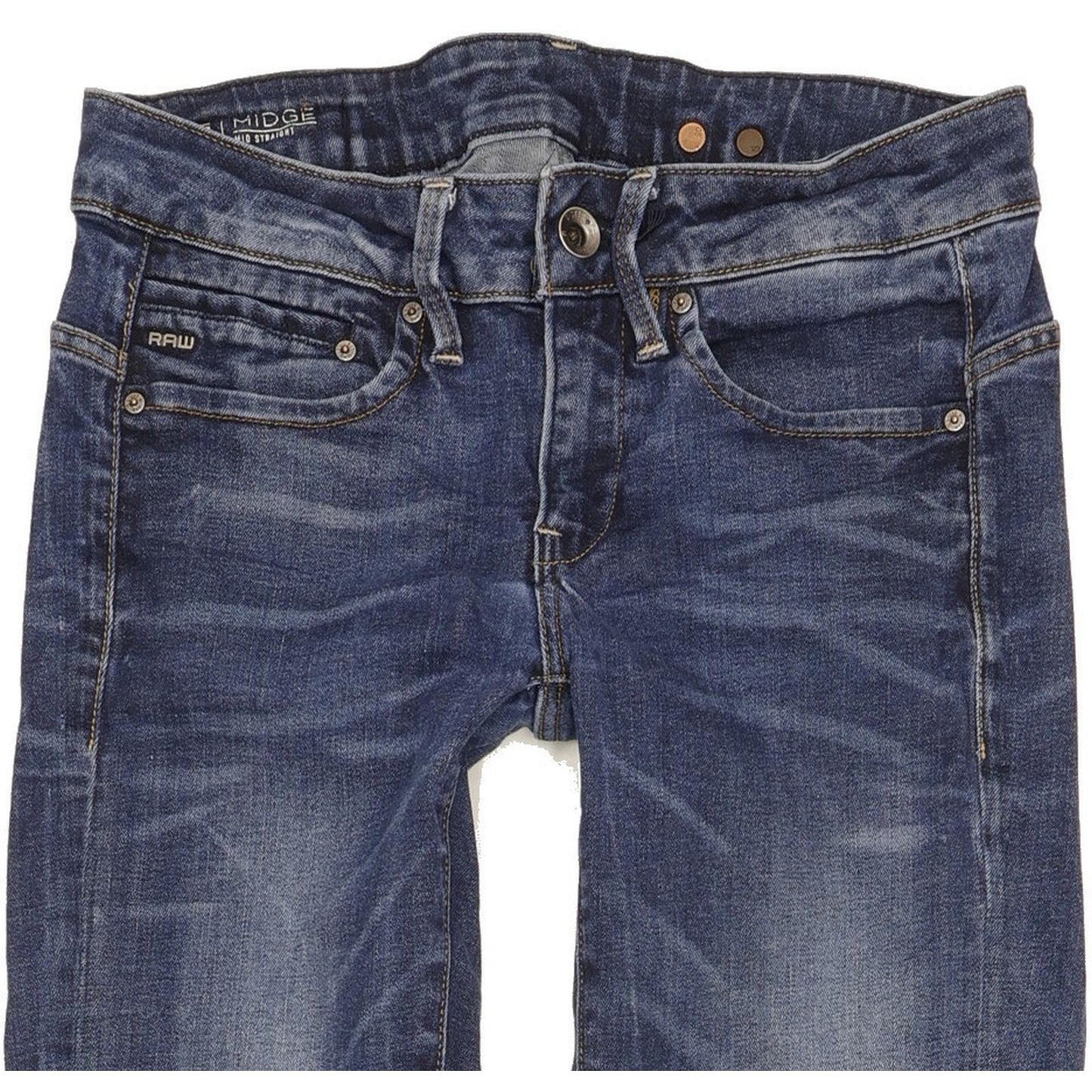 G-Star Midge Mid Women Blue Straight Slim Stretch Jeans W24 L34