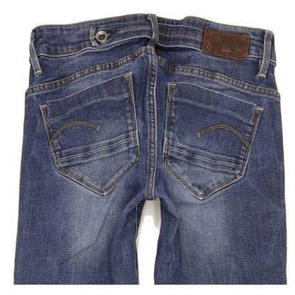 G-Star Midge Mid Women Blue Straight Slim Stretch Jeans W24 L34