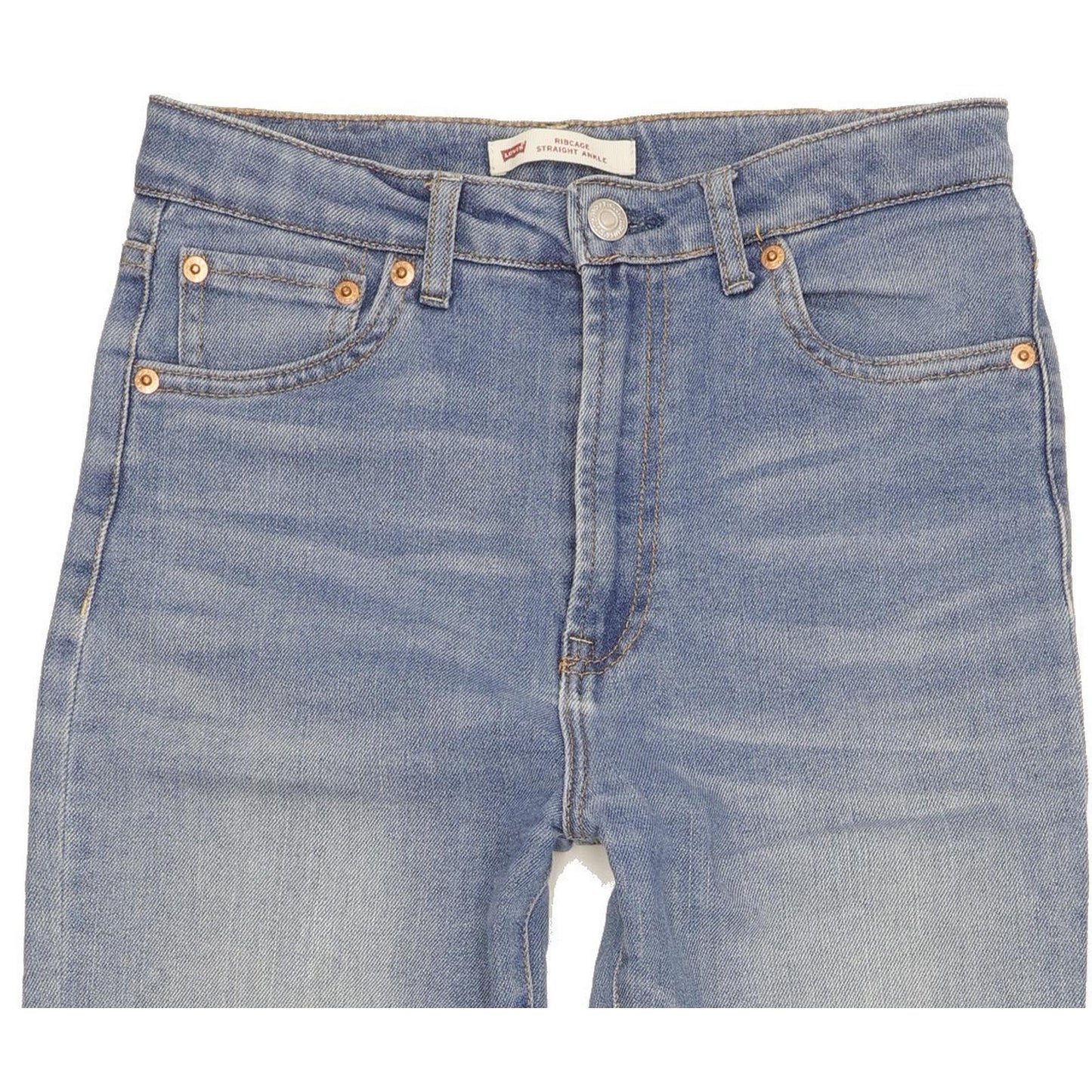 Levi's Ribcage Kids Blue Straight Slim Stretch Jeans High Waisted W26 L32