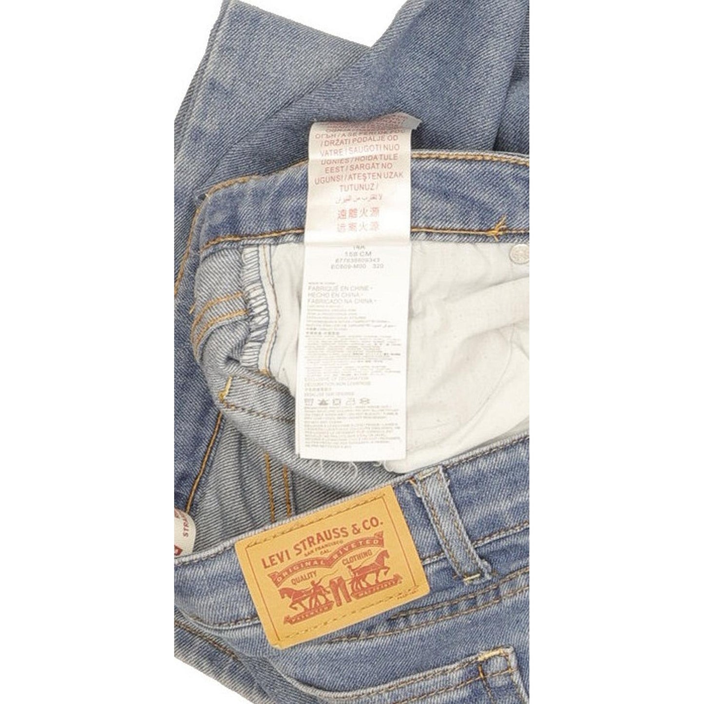 Levi's Ribcage Kids Blue Straight Slim Stretch Jeans High Waisted W26 L32