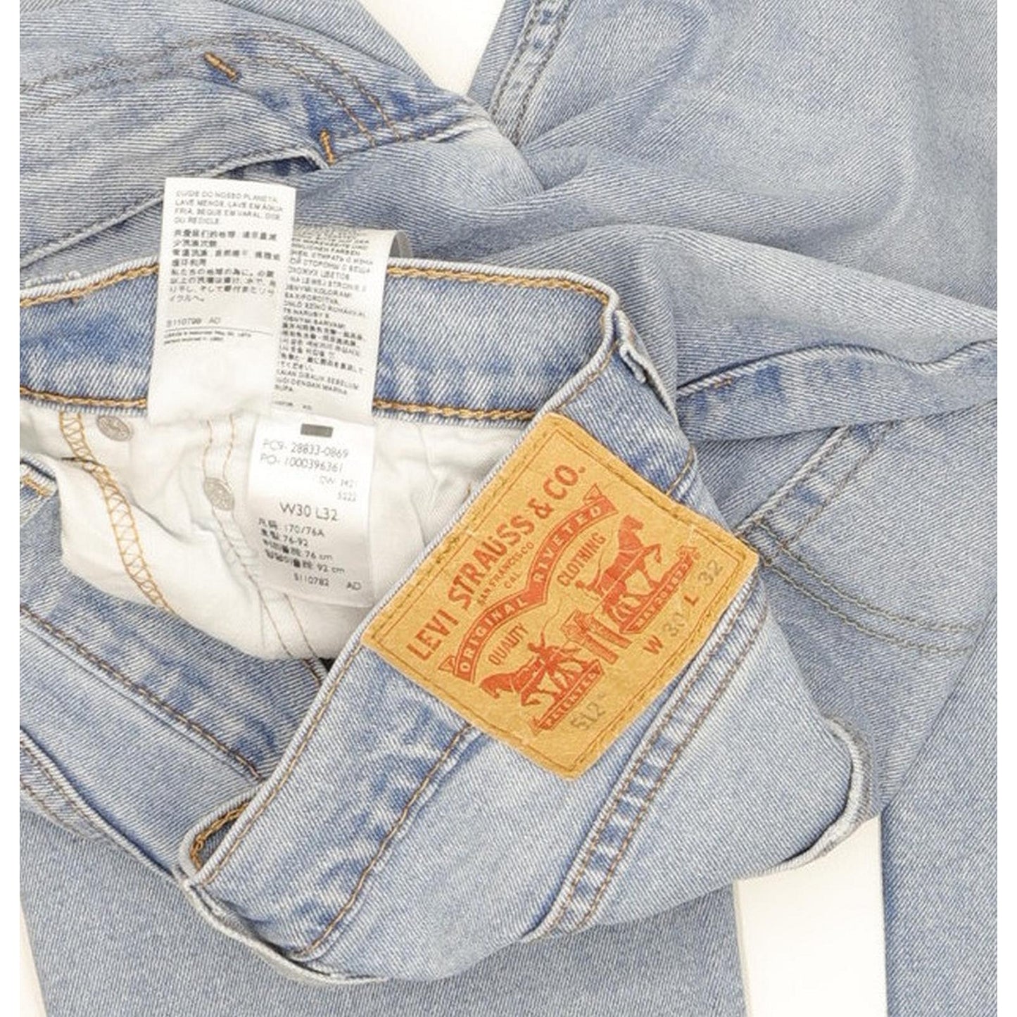 Levi's 512 Men Blue Tapered Slim Stretch Jeans W30 L30