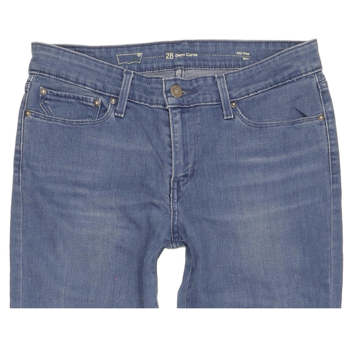 Levi's Demi Curve Women Blue Straight Slim Stretch Jeans W28 L32