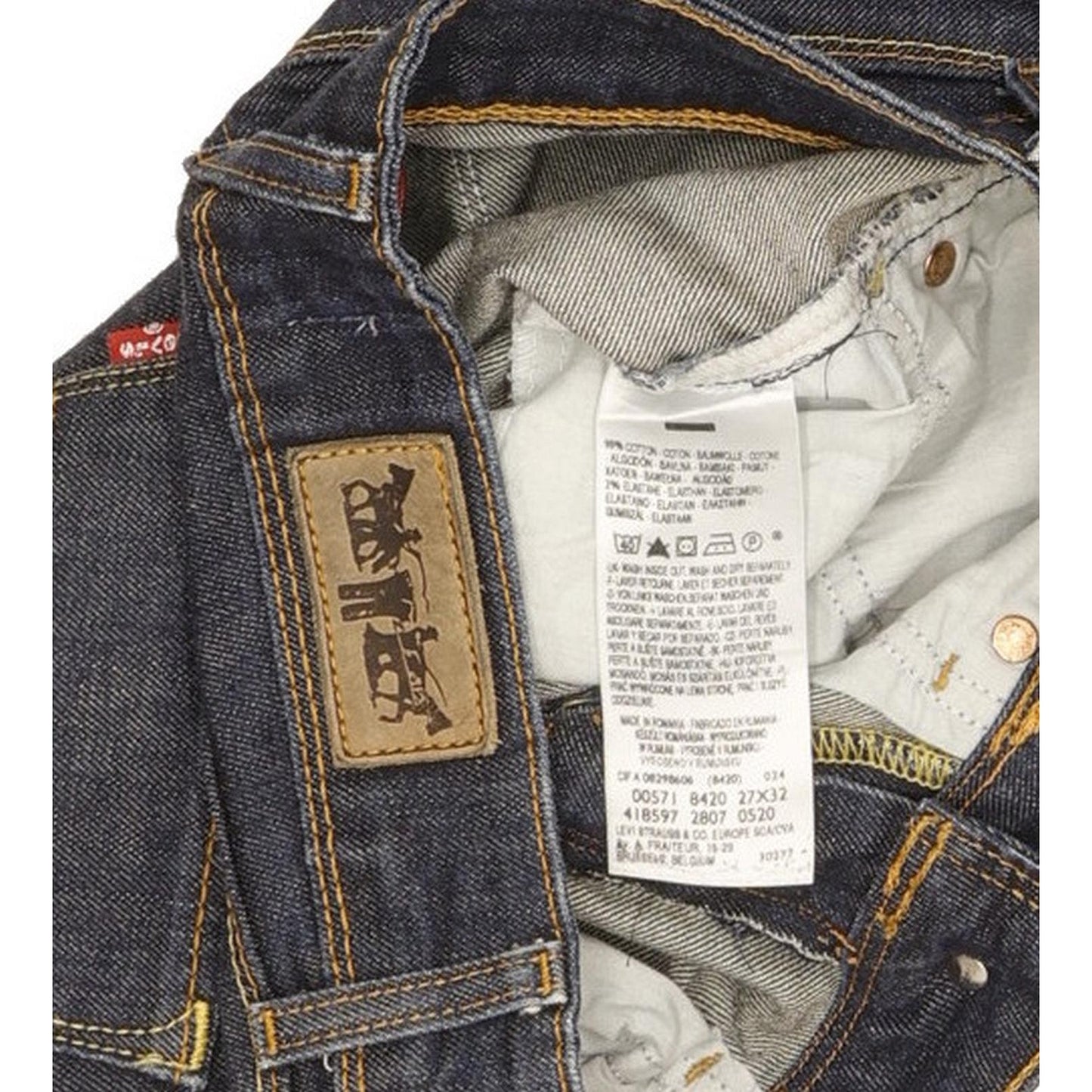 Levi's 571 Men Blue Straight Slim Stretch Jeans W27 L29