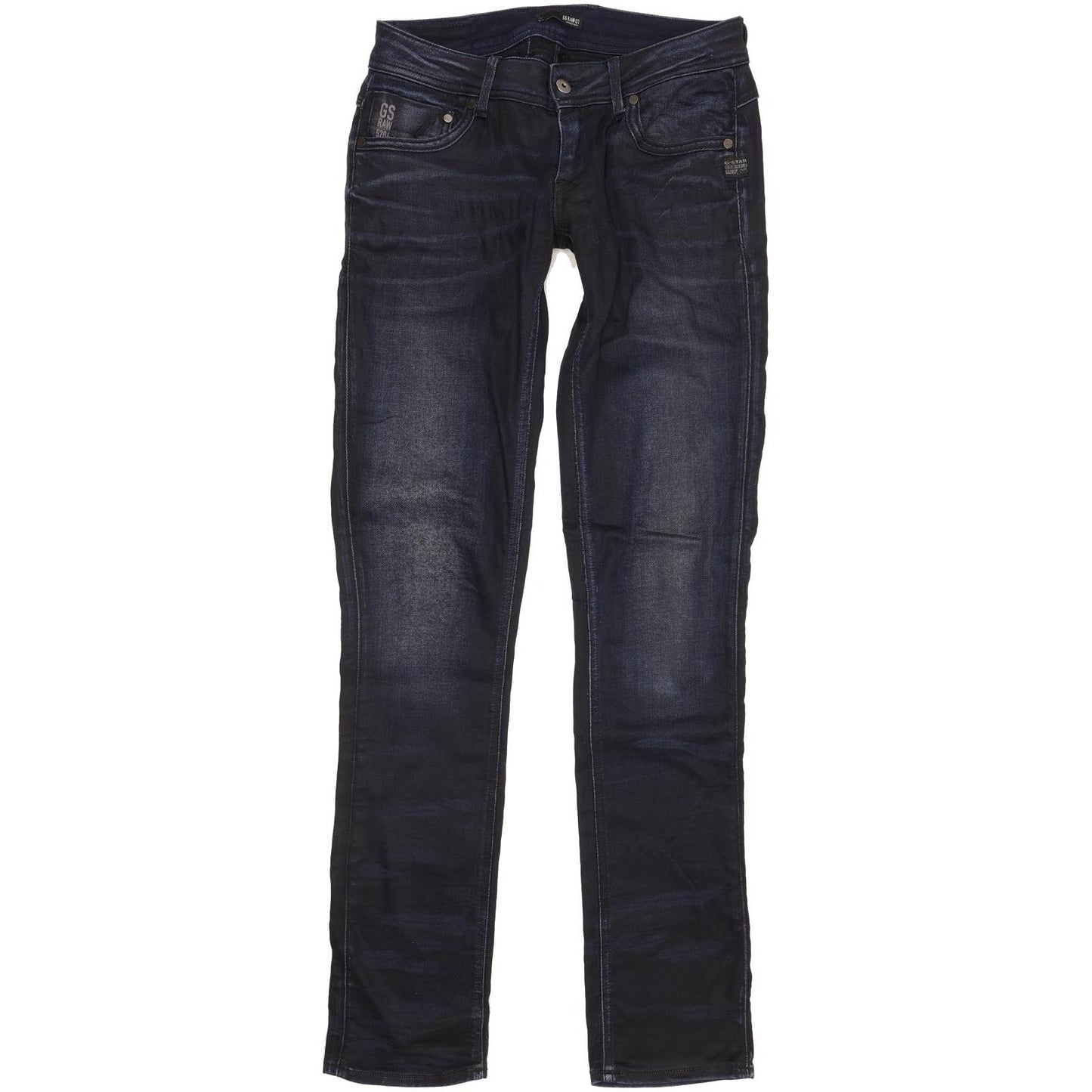 G-Star Attacc Women Navy Straight Slim Stretch Jeans W31 L34