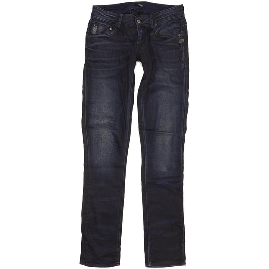 G-Star Attacc Women Navy Straight Slim Stretch Jeans W31 L34