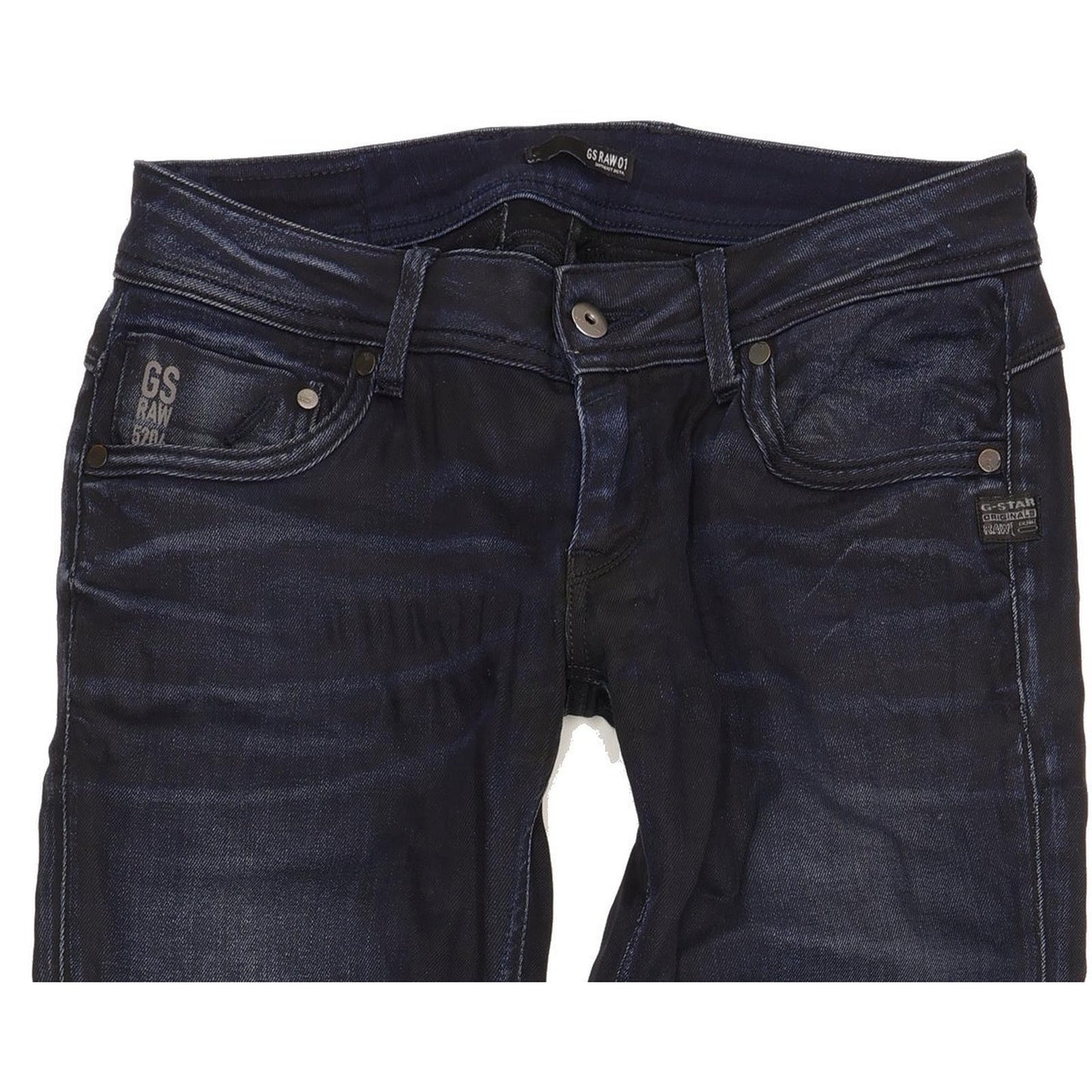 G-Star Attacc Women Navy Straight Slim Stretch Jeans W31 L34
