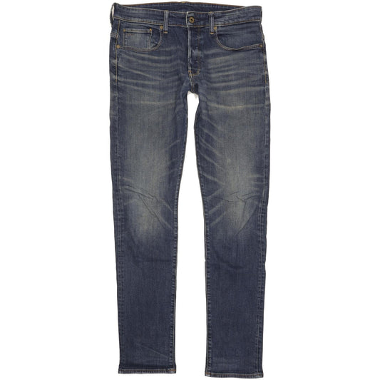 G-Star 3301 Men Blue Tapered Regular Stretch Jeans W33 L36