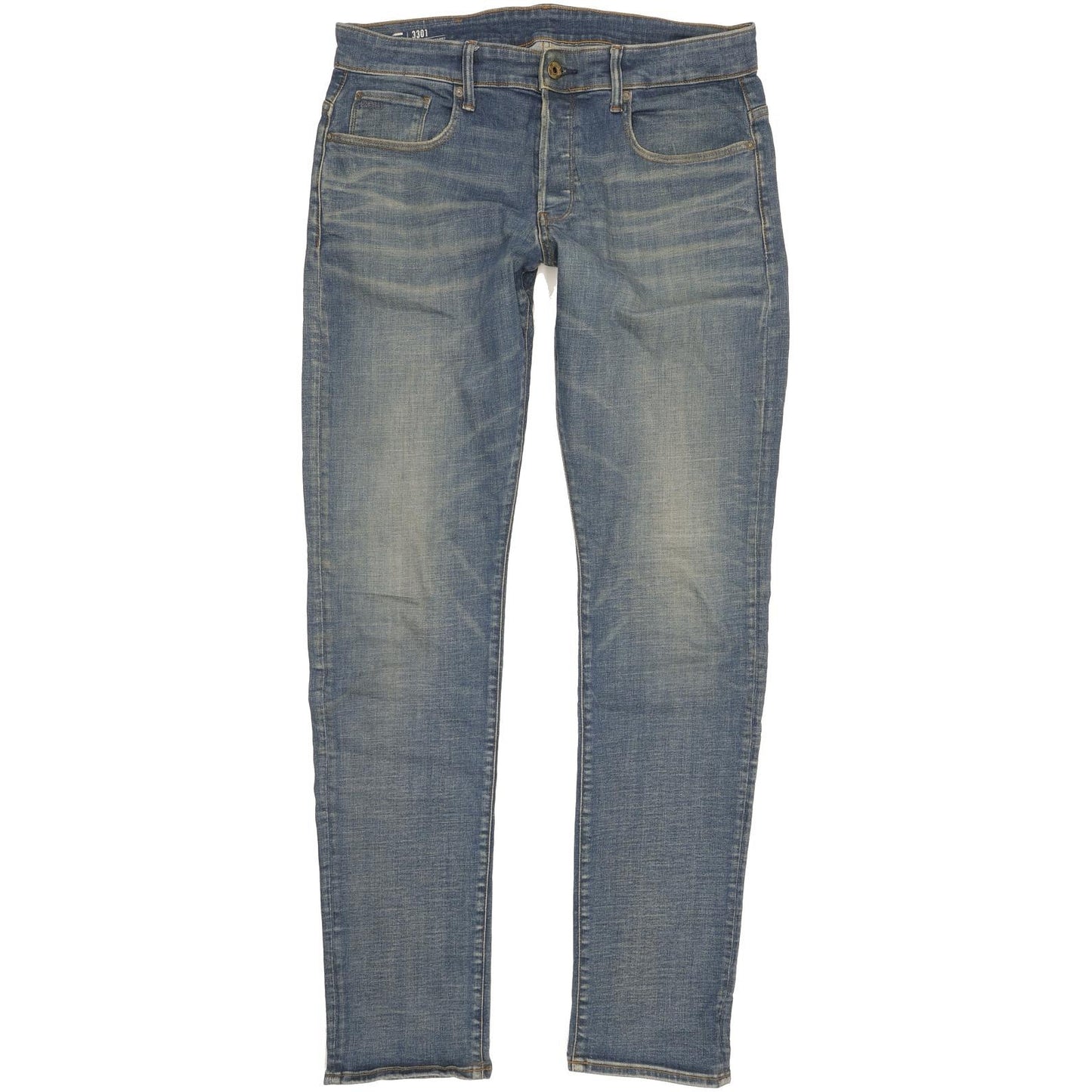 G-Star 3301 Men Blue Tapered Regular Jeans W33 L35