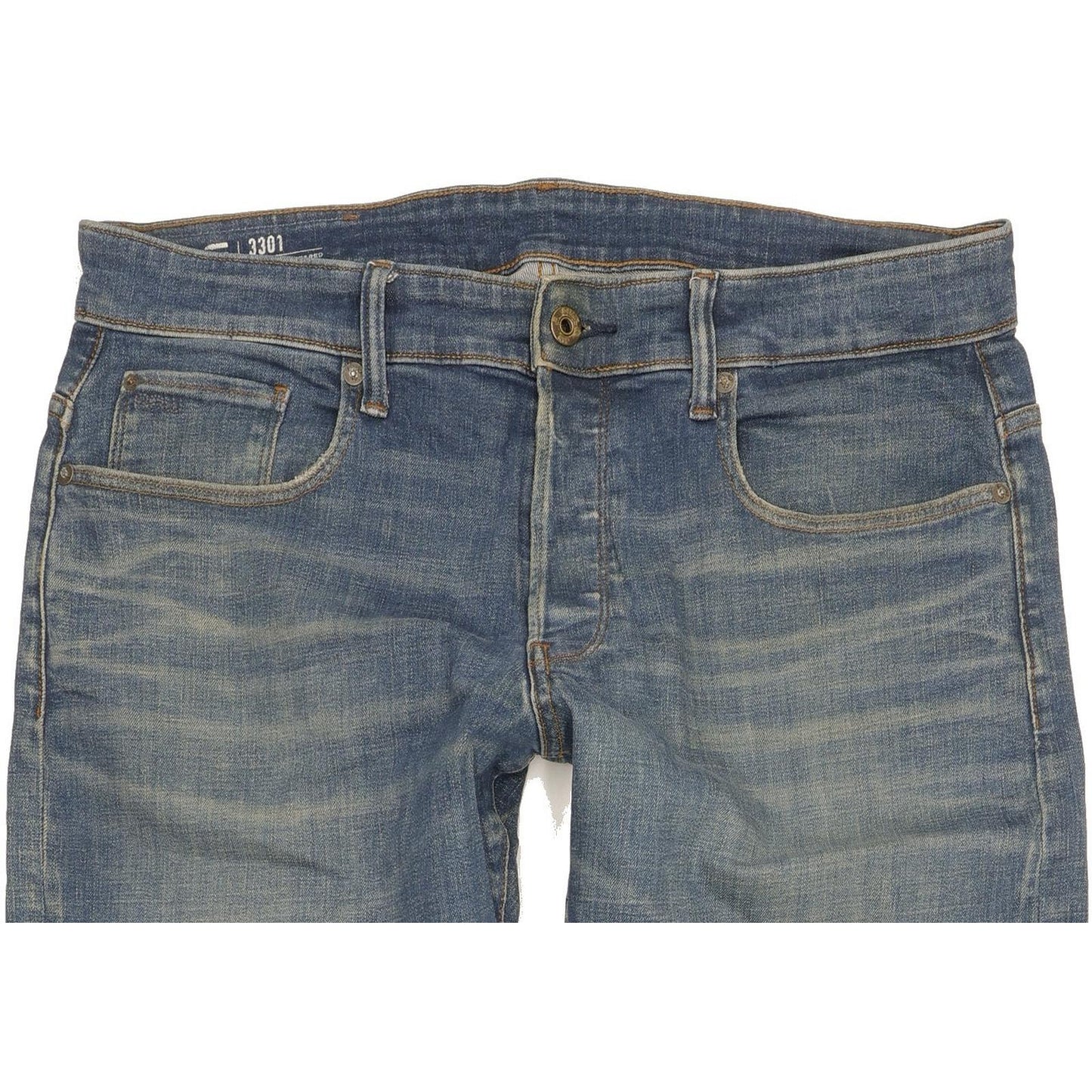 G-Star 3301 Men Blue Tapered Regular Jeans W33 L35
