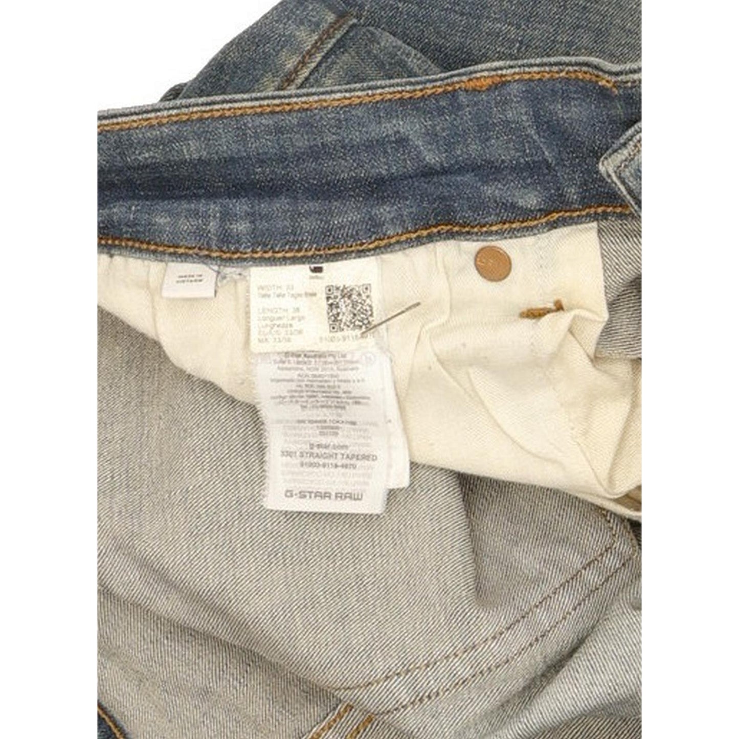 G-Star 3301 Men Blue Tapered Regular Jeans W33 L35