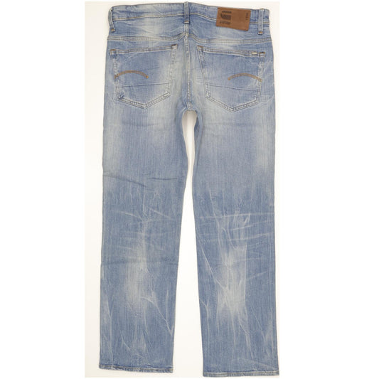 G-Star 3301 Men Blue Straight Loose Stretch Jeans W32 L30