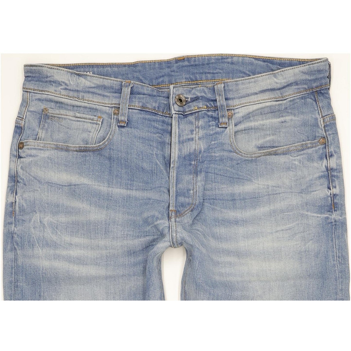 G-Star 3301 Men Blue Straight Loose Stretch Jeans W32 L30