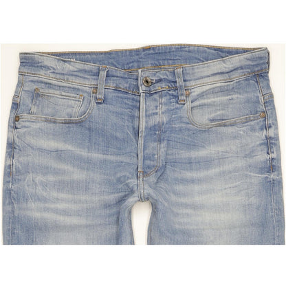 G-Star 3301 Men Blue Straight Loose Stretch Jeans W32 L30