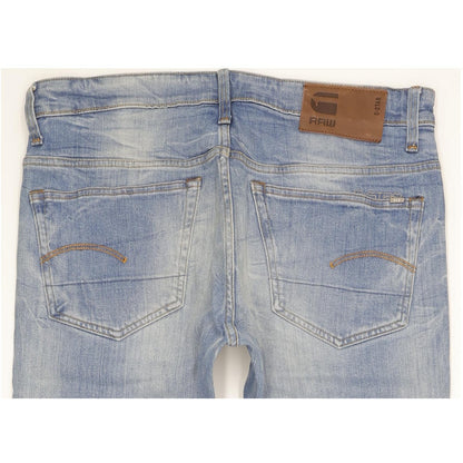G-Star 3301 Men Blue Straight Loose Stretch Jeans W32 L30