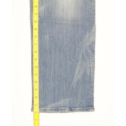 G-Star 3301 Men Blue Straight Loose Stretch Jeans W32 L30