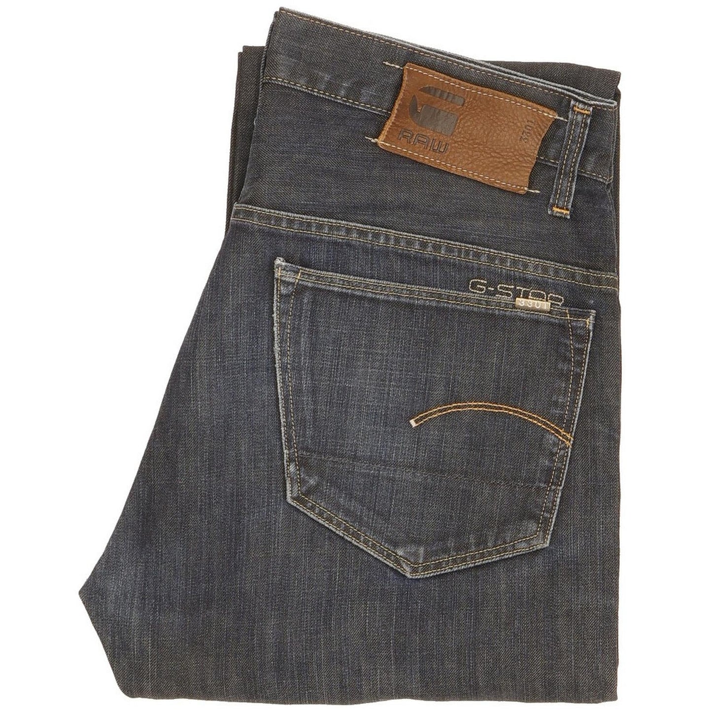 G-Star 3301 Men Navy Straight Regular Jeans W32 L34