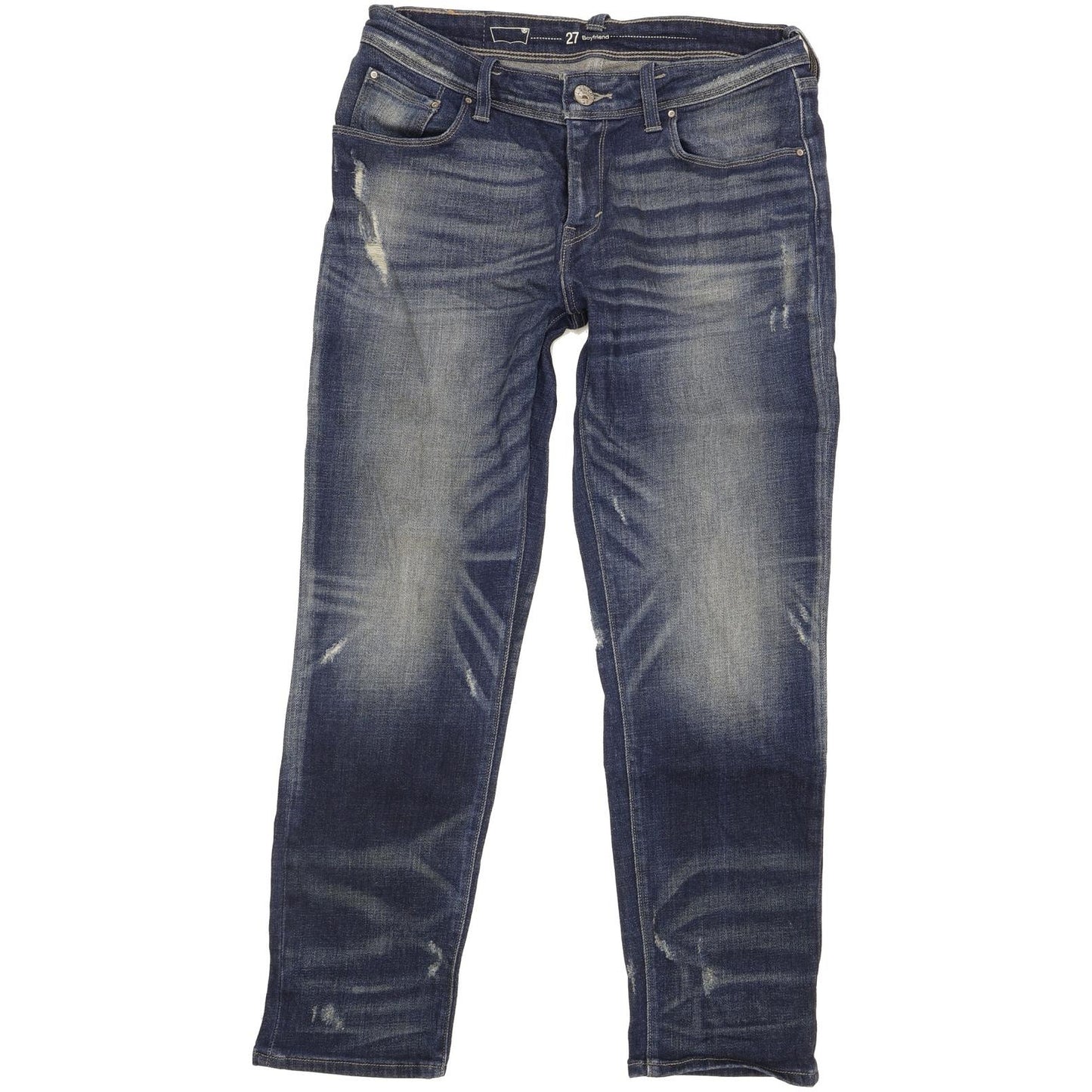 Levi's Women Blue Straight Relaxed Boyfriend Stretch Jeans W27 L27