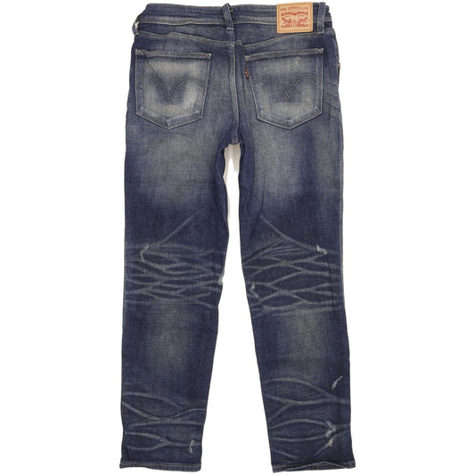 Levi's Women Blue Straight Relaxed Boyfriend Stretch Jeans W27 L27